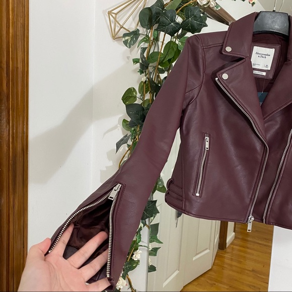 NEW Abercrombie (A&F) Leather Moto Jacket - Picture 12 of 15